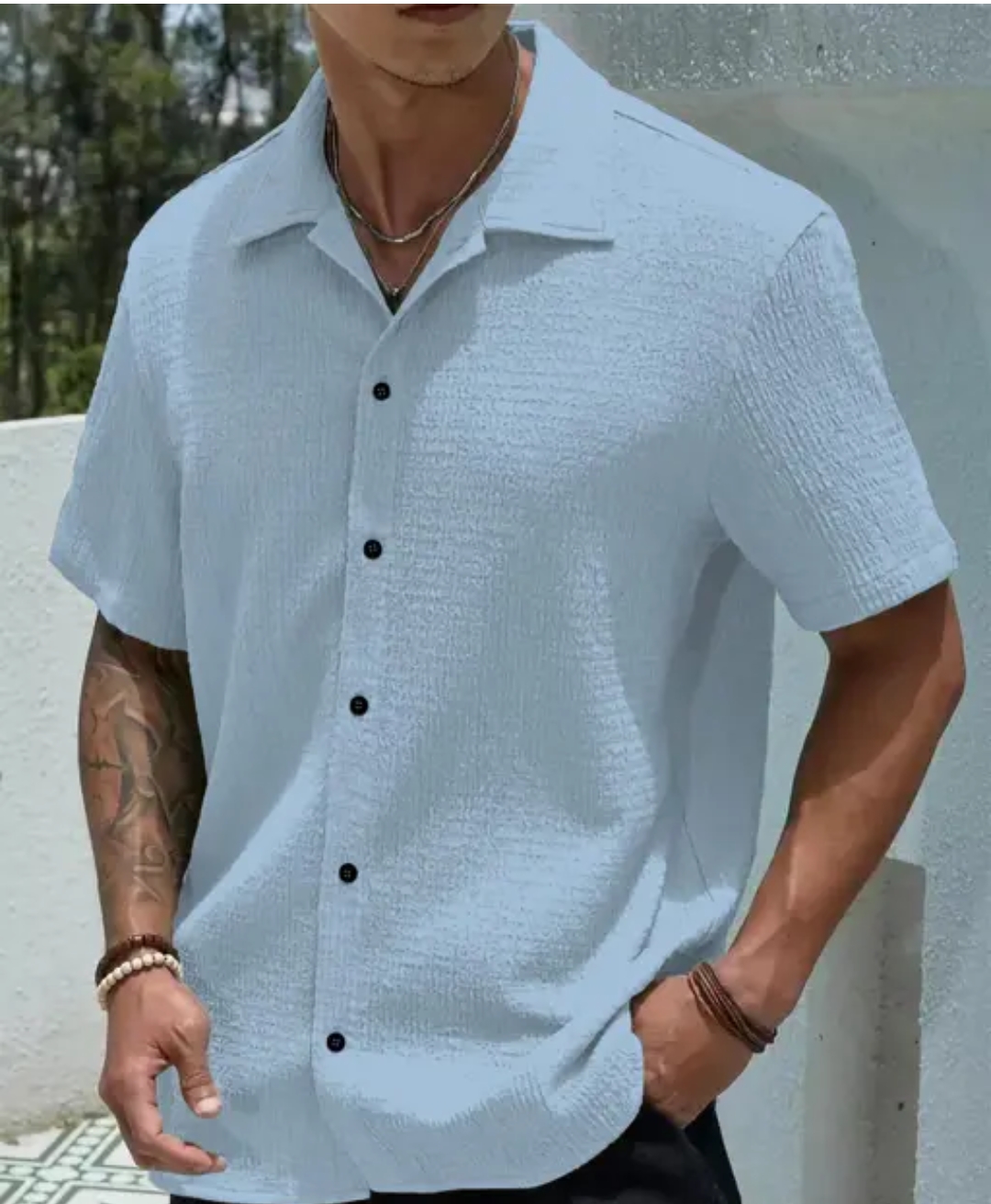 men popcorn half shirt