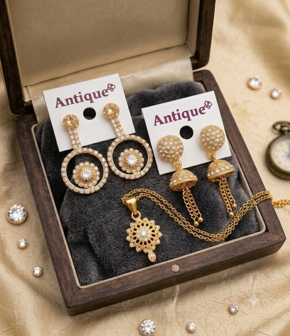 jwellery set 2 earings 1 pendent