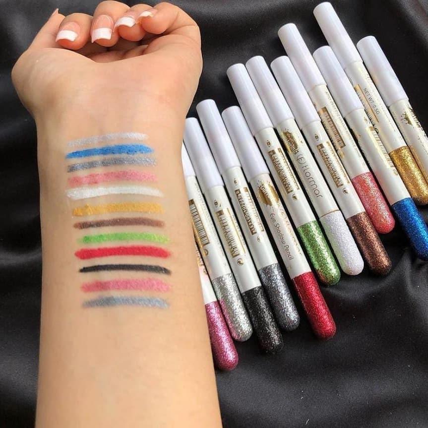 Flormar Glitter Eye-Shadow Pencil (Pack Of 12 Multicolor)