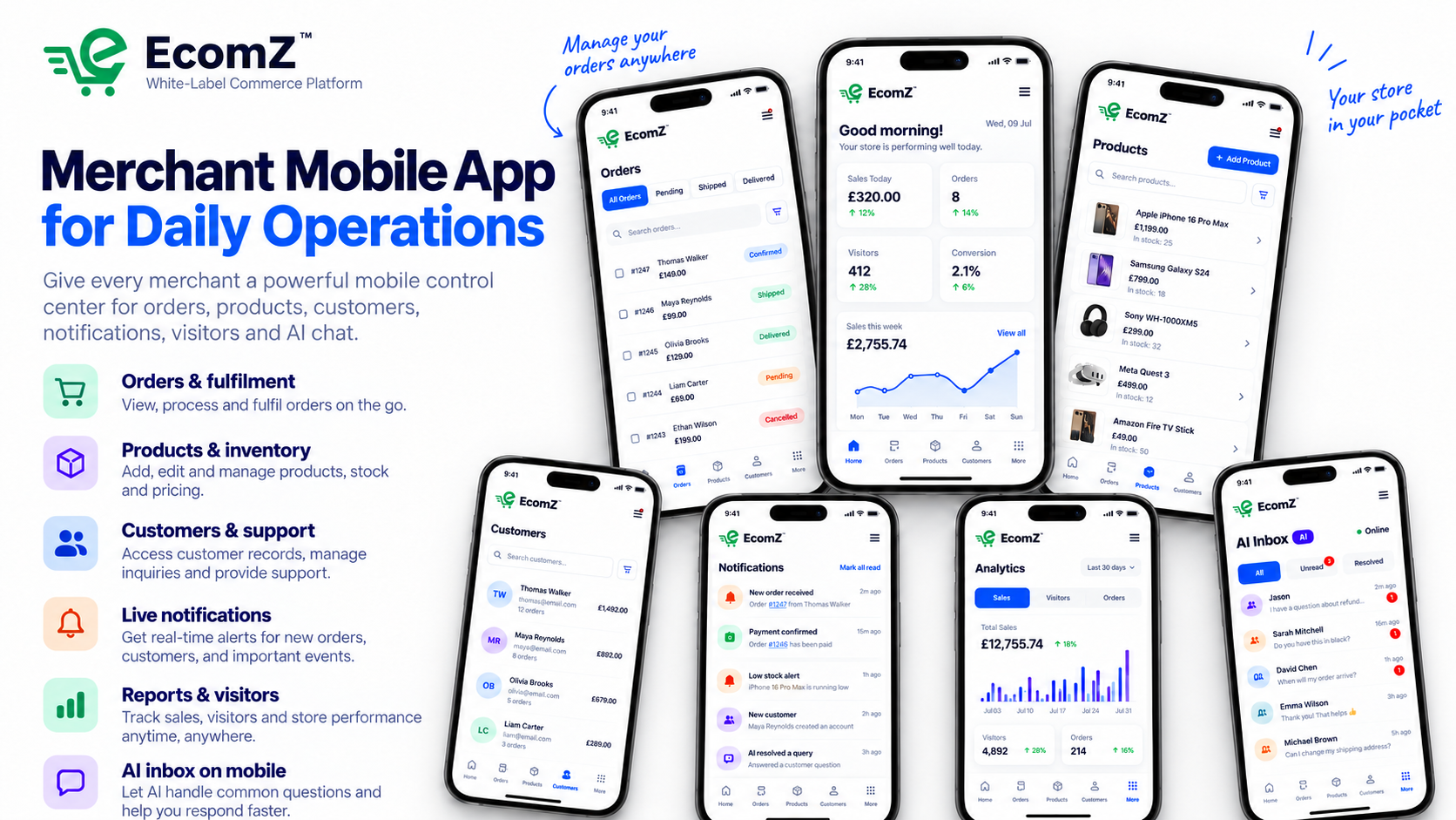 Ecomz merchant mobile operations app