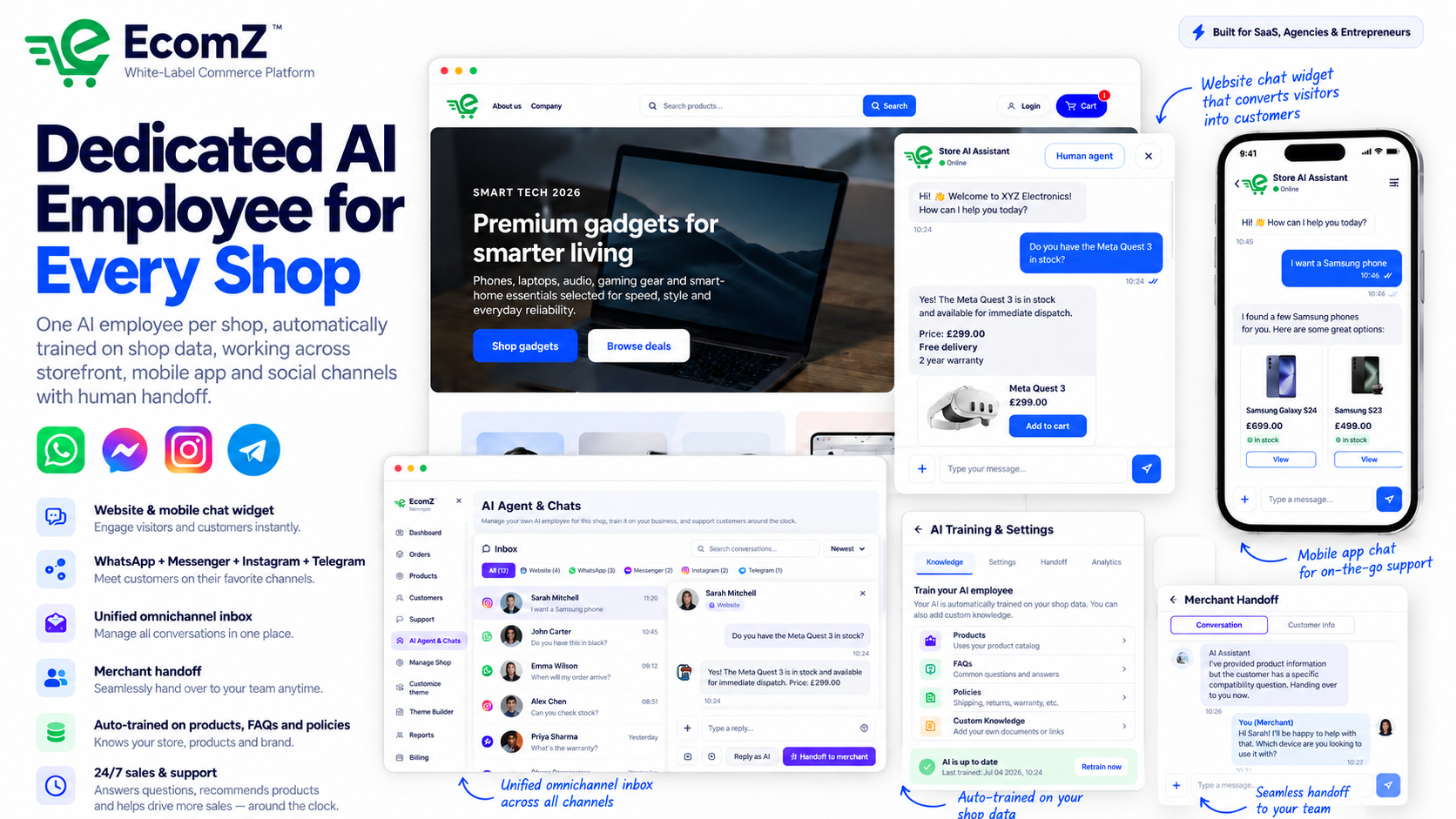 Ecomz AI employee for every merchant shop