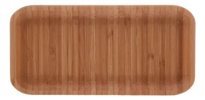 Kit 3 Bandejas De Bambu Retangular Para Cozinha 20x10cm Peti Lyor Hire