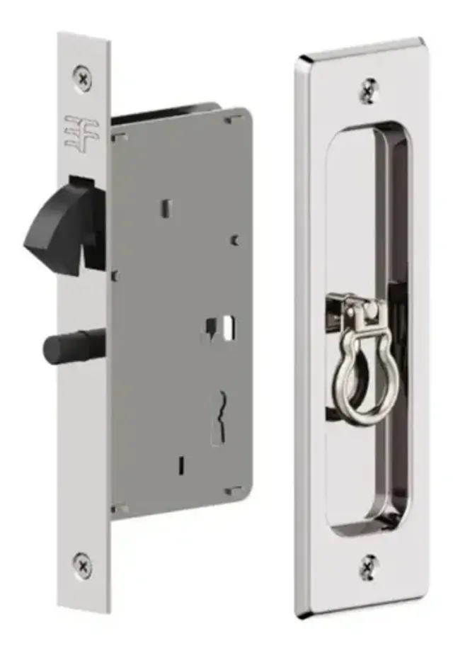 Fechadura Interna de Correr 3F 6445/CR Concha Bico Papagaio Aço Inox Porta