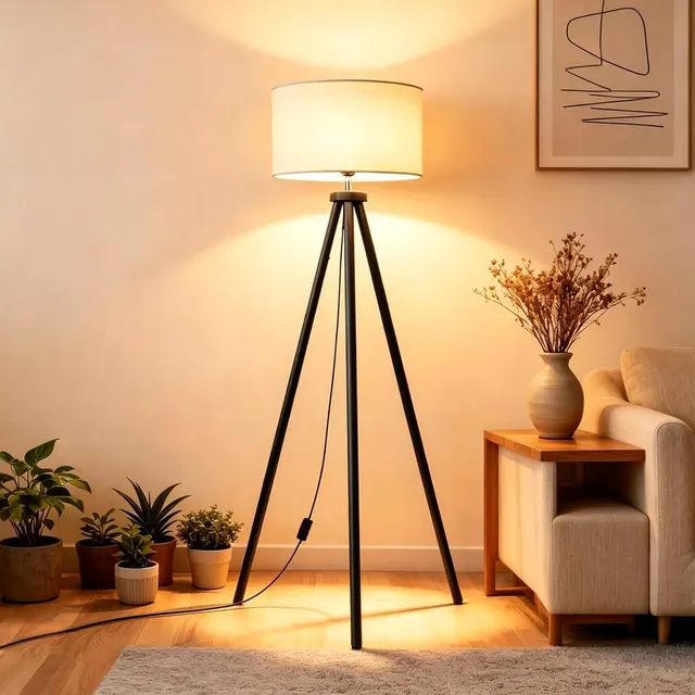 Jayden Luminária de Chão - Abajur de Chão para Sala de Design Moderno, Lâmpada de piso de LED com lâmpada de 3 temperaturas de cor de 9W para Decoração de Ambientes Internos, Quarto e Escritório