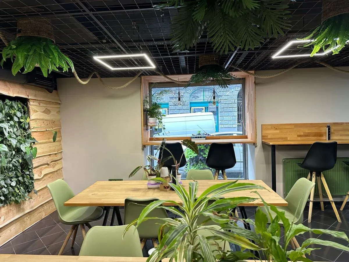 Zöld növényes coworking iroda Budapest - Eco-Office Közösségi Iroda Budapest, Terézváros (Oktogon 7 perc)