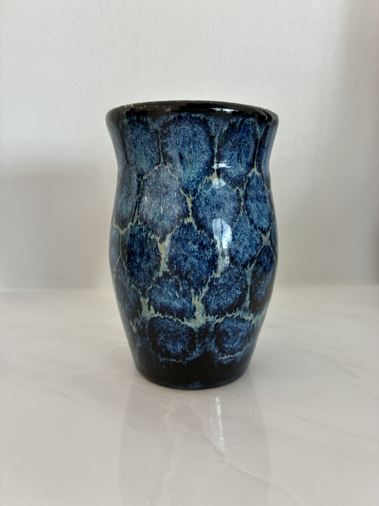 Midnight Drip — blue crackle vessel