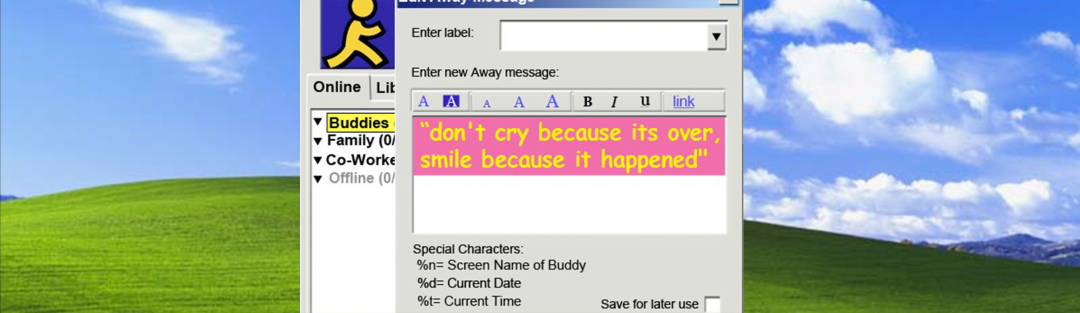 screenshot of aol instant messenger