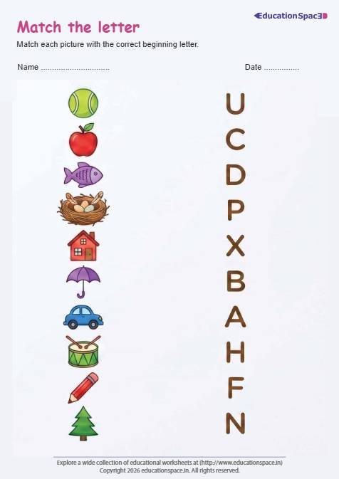  Alphabet Matching #1