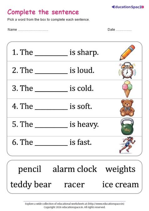 Complete the Sentence #1