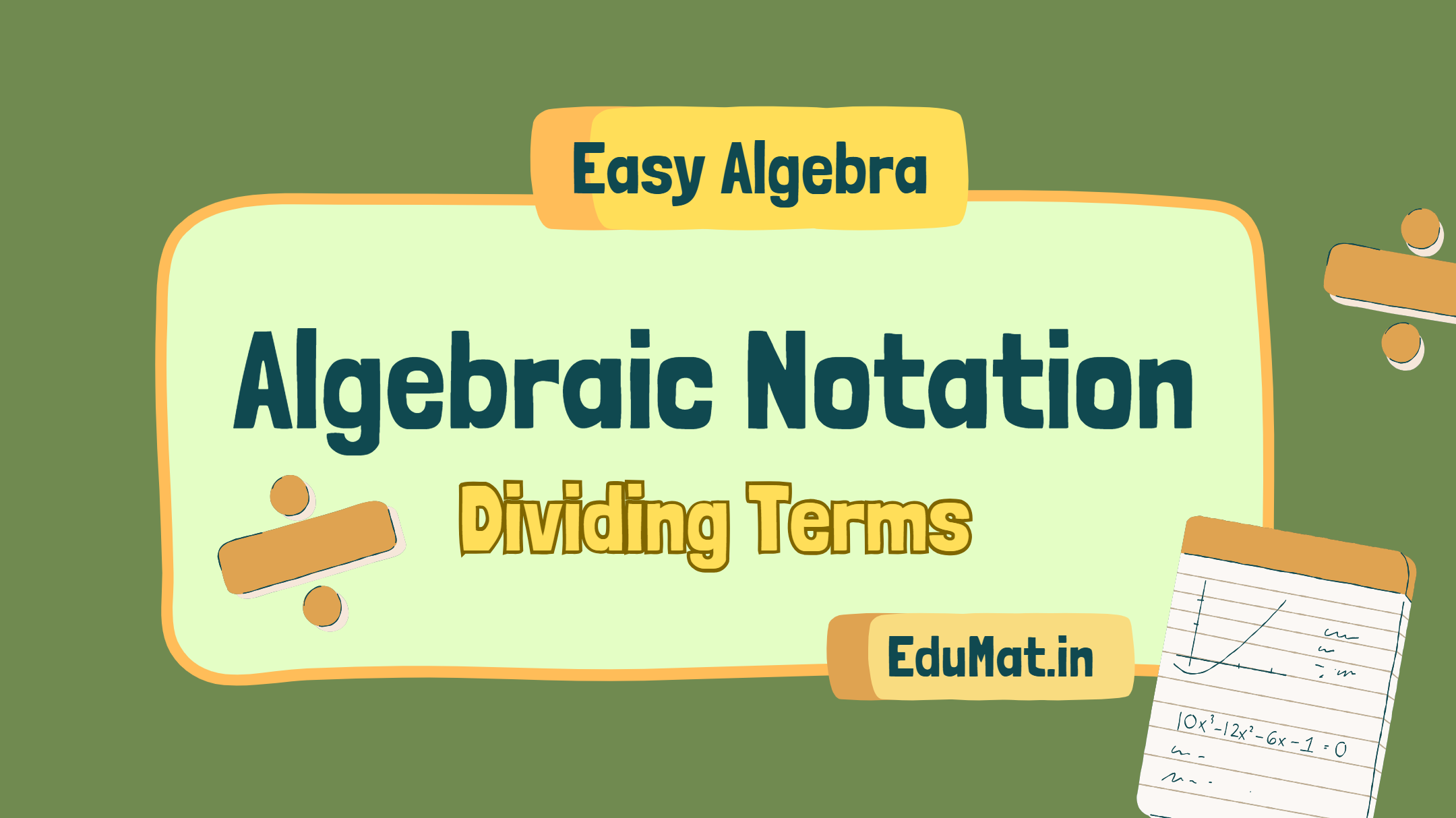 Algebraic Notation for Dividing Terms Made Simple - Easy Algebra