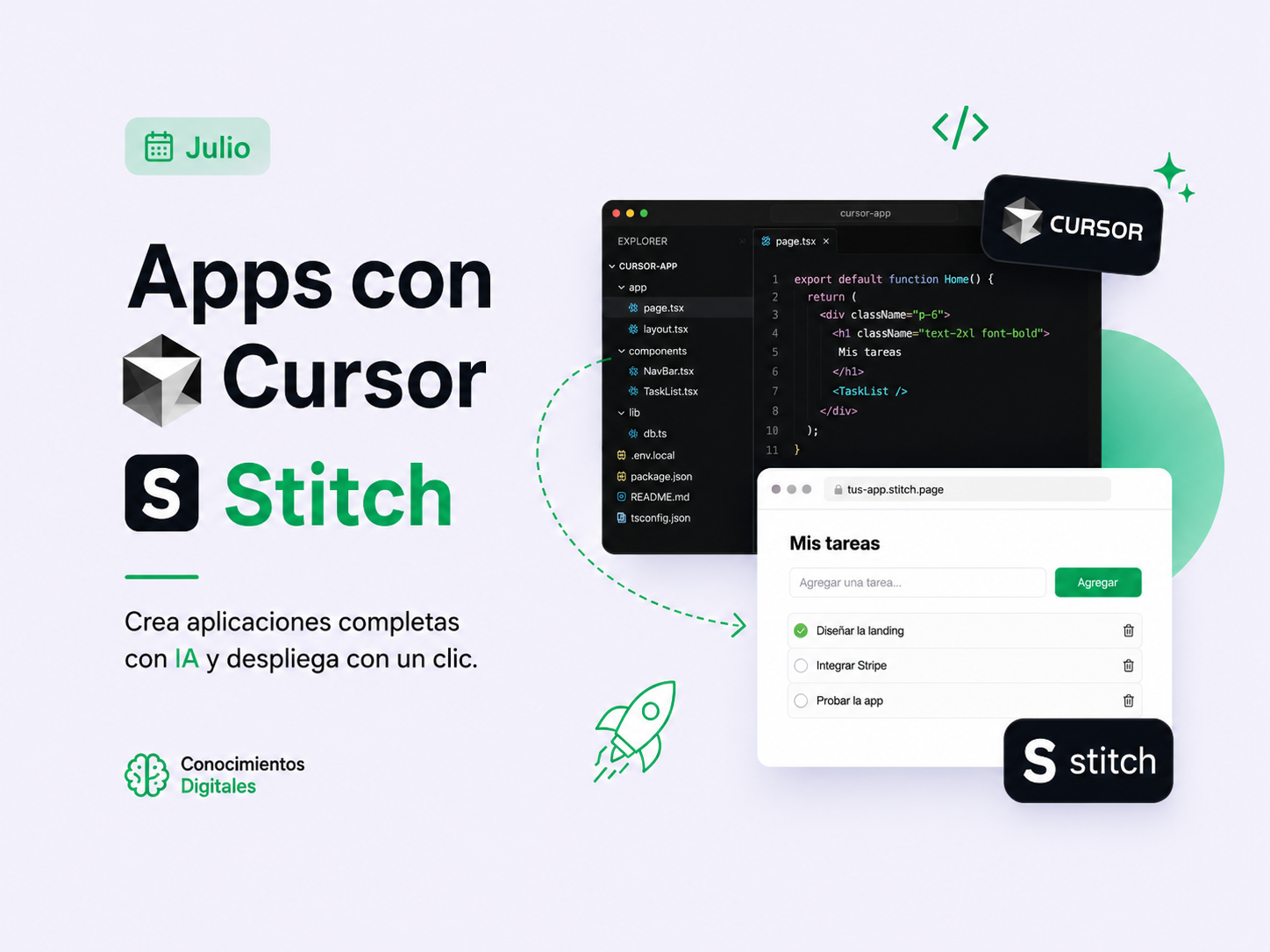 Apps con Cursor + Stitch (Julio)