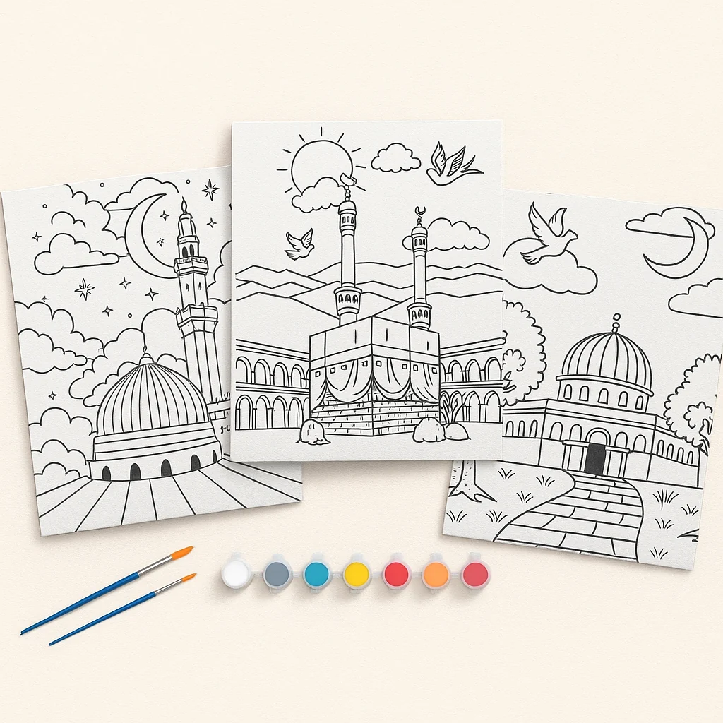 Beautiful Mosque Oil Painting by LittleMuslimCorner cover