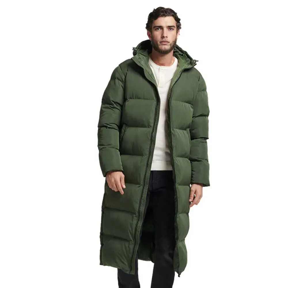 Mens Long Quilted Puffer Jacket for Winter - Duffel