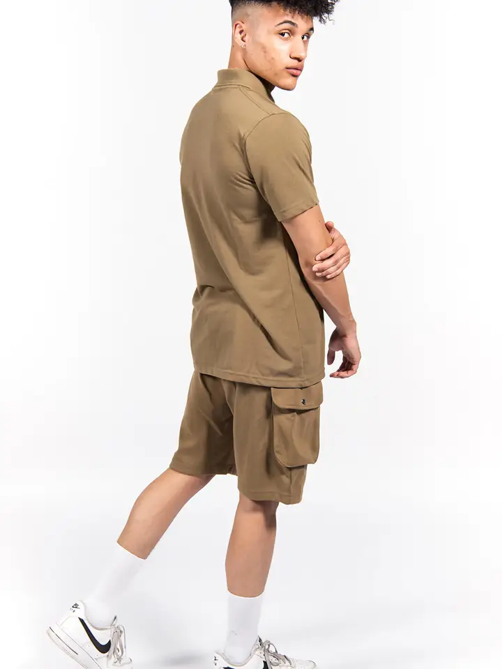 Pique Polo and Cargo Short Set