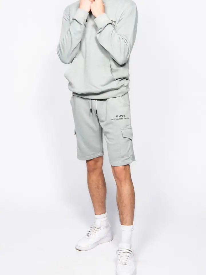 Sage Printed Hoodie & Shorts Tracksuit