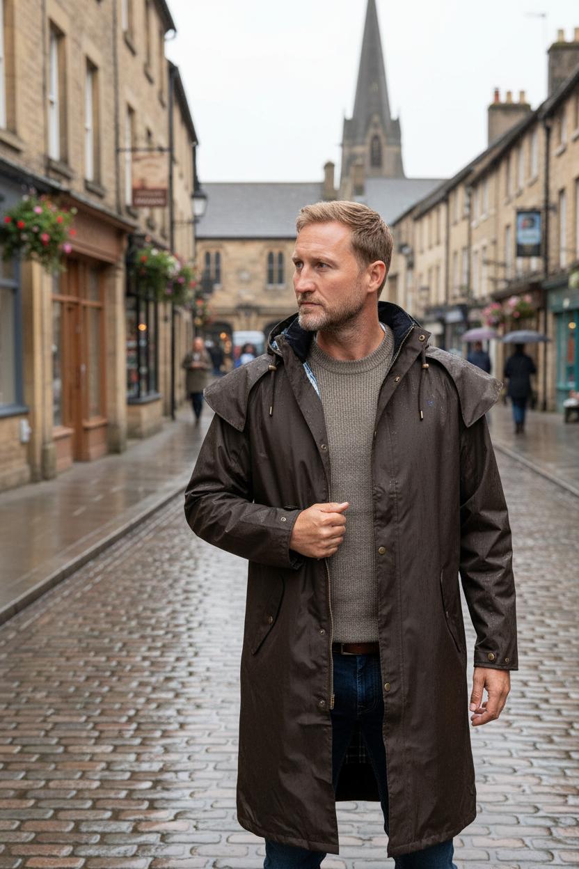 Stockman Full Length Rain Coat - Chocolate