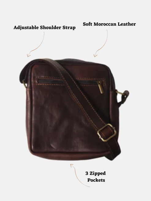The Martil Small Messenger Bag in Dark Brown