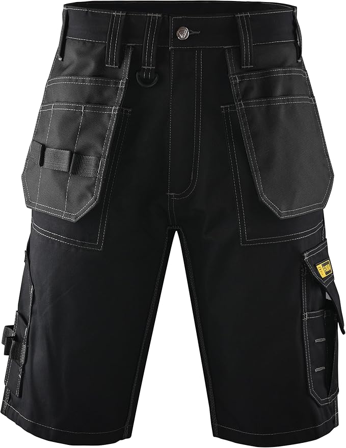 Mens Work Shorts with Holster Pockets | Black