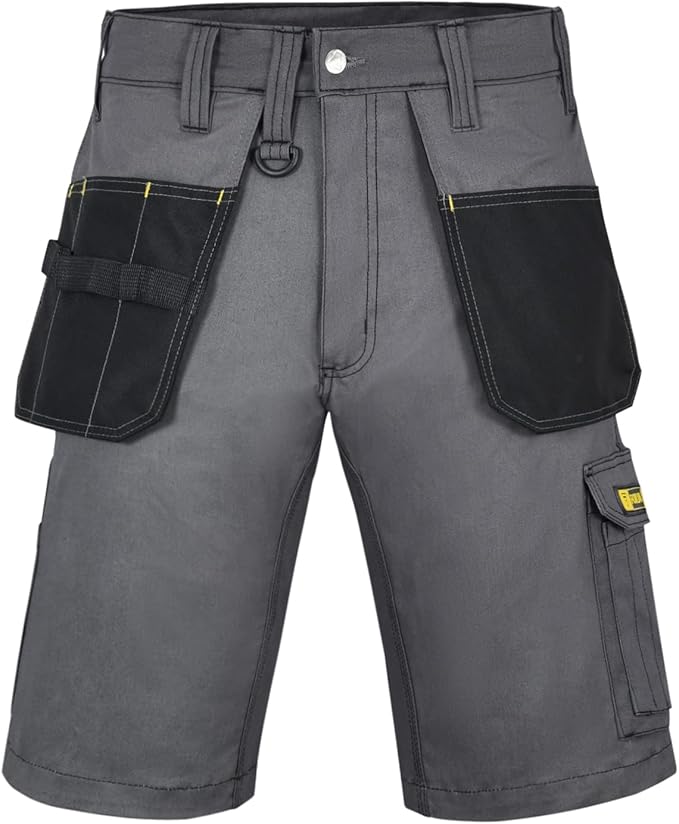 Mens Work Shorts with Holster Pockets | Grey