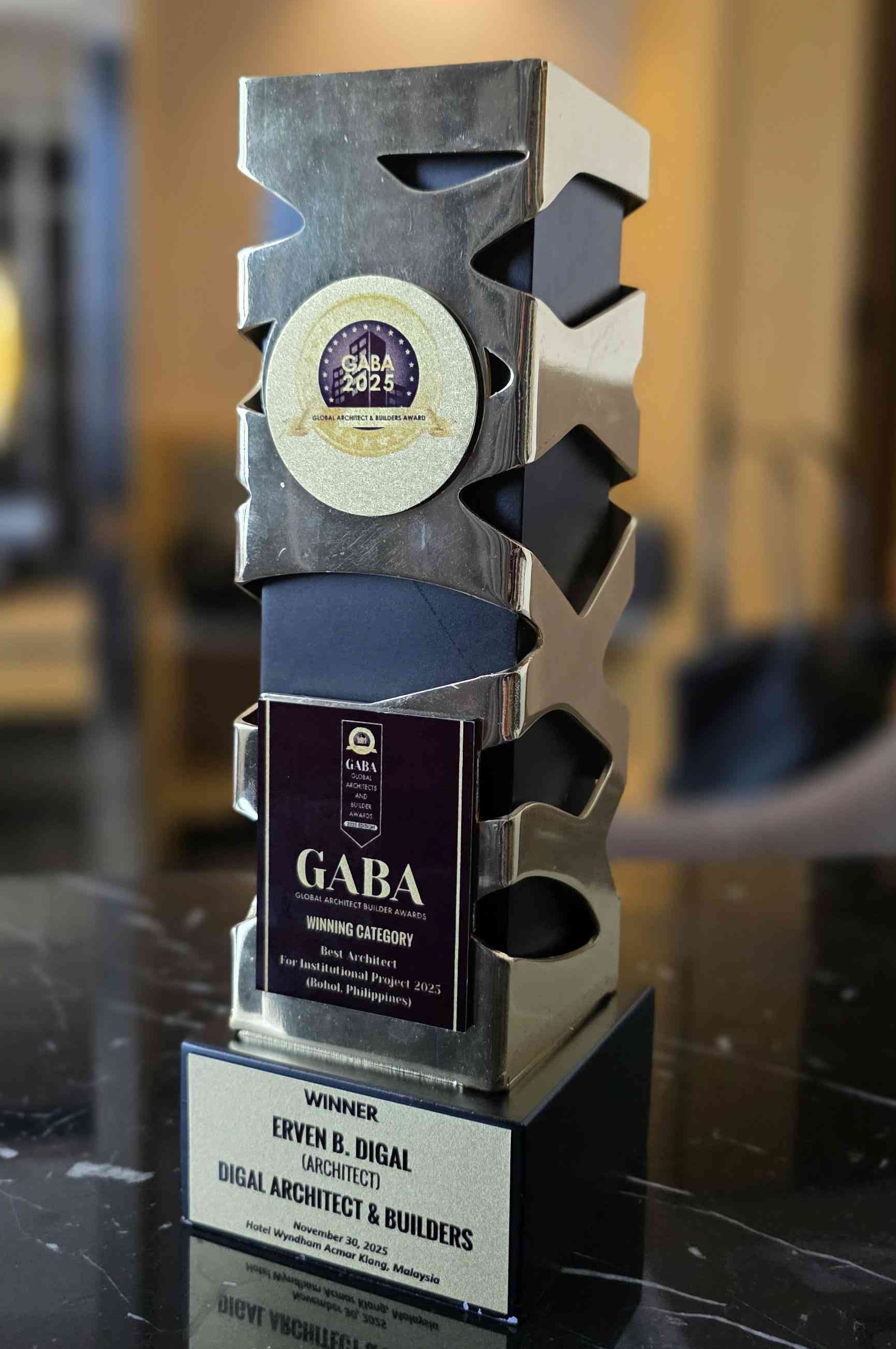 Global Architect and Builders Award recognition