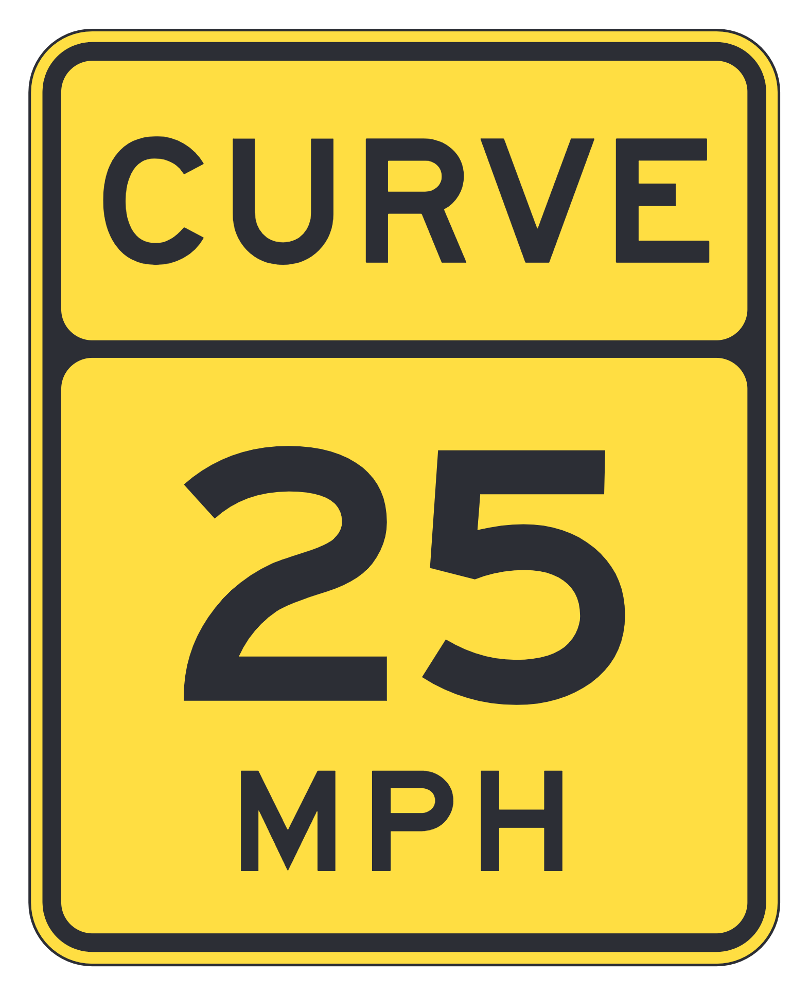 Curve W/25 Mph