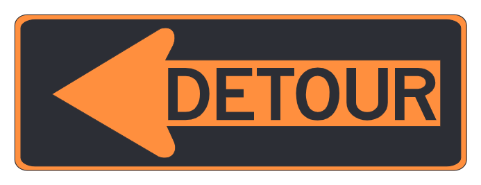Detour Left Arrow (Large)
