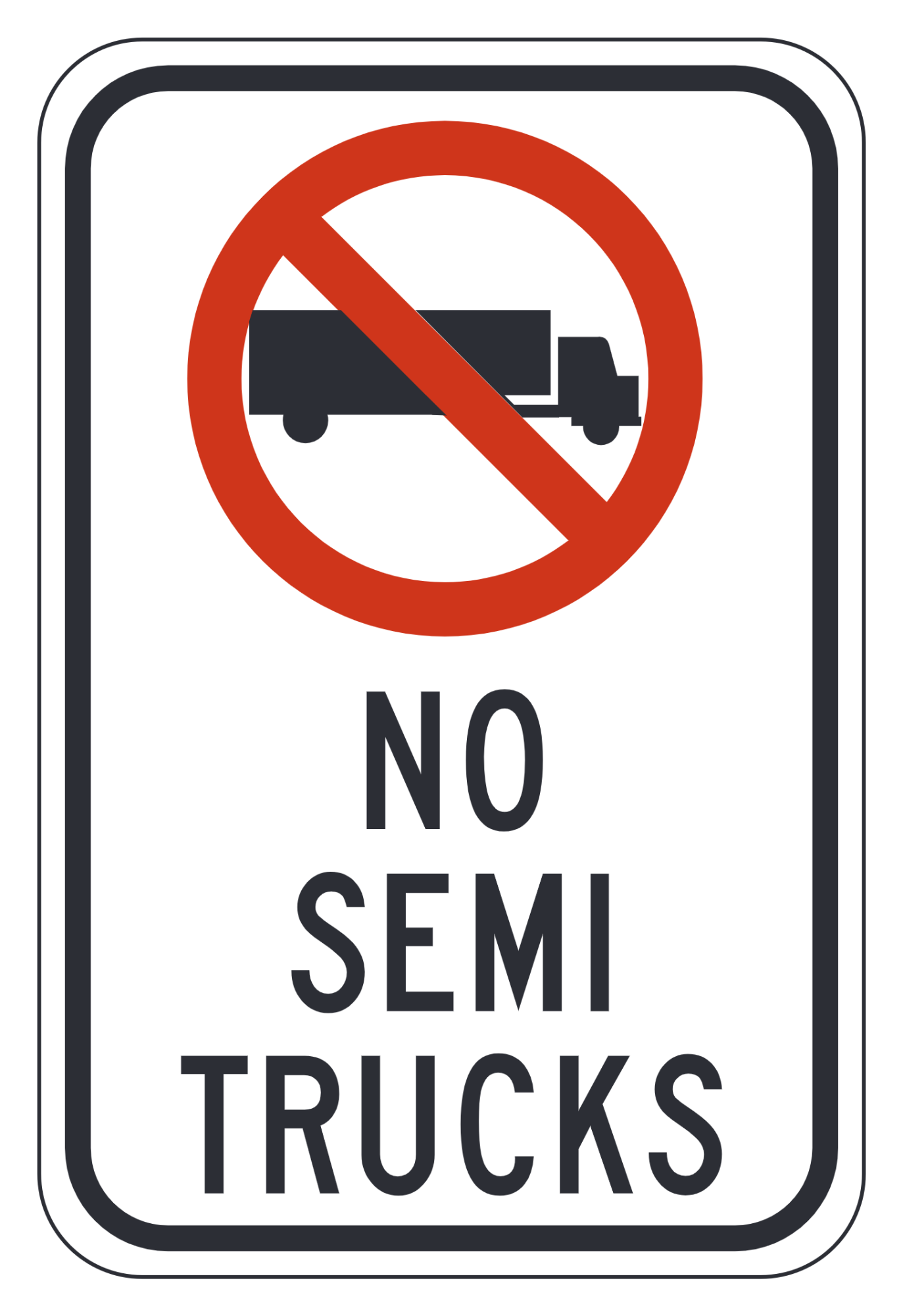 No Semi Trucks W/Symbol