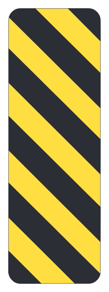 Type 3 Object Marker — Stripes Left 6"×24"