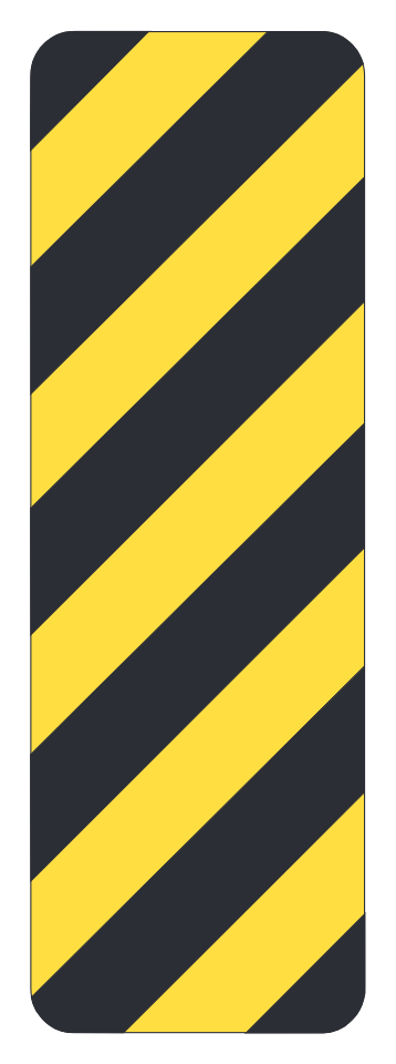 Type 3 Object Marker — Stripes Right 6"×24"