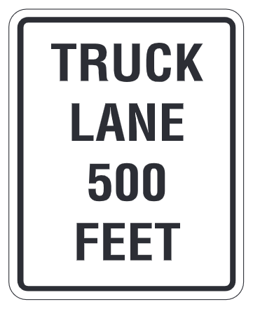 Truck Lane 500 Feet