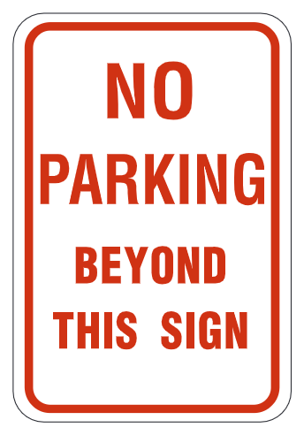 No Parking Beyond This Sign