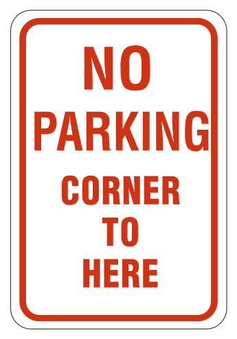 No Parking Corner To Here