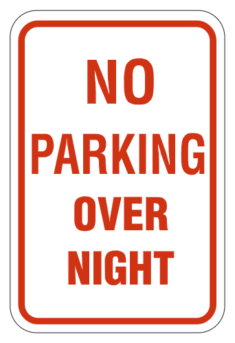 No Parking Over Night
