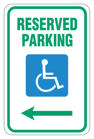 Reserved Accessible Parking Left Arrow