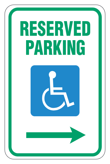 Reserved Accessible Parking Right Arrow