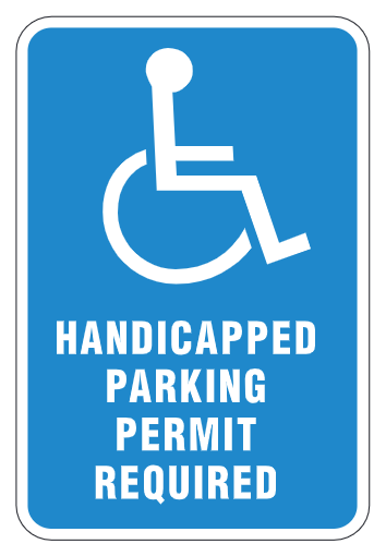 Handicapped Parking Permit Required