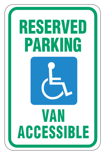 Reserved Parking Van Accessible W/Symb