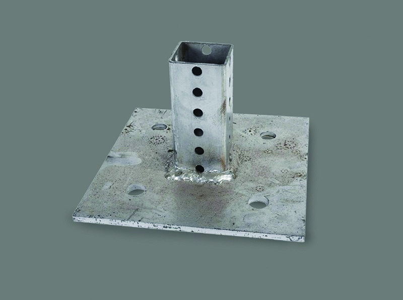 Square Post Anchor — 2 1/4" × 2 1/4" × 3 ft, 12 ga