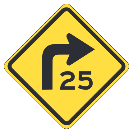 Turn Right with Advisory Speed