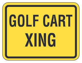 Golf Cart Xing Plaque
