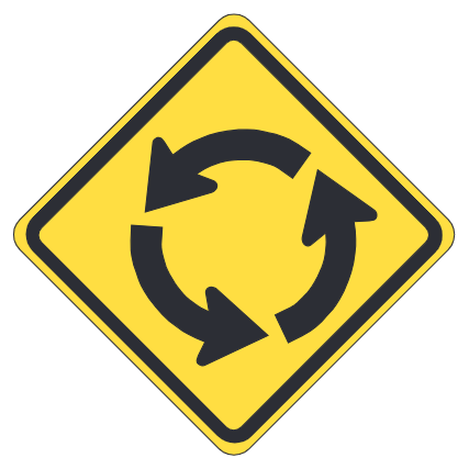 Roundabout / Traffic Circle Ahead