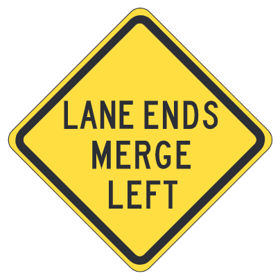 Lane Ends Merge Left