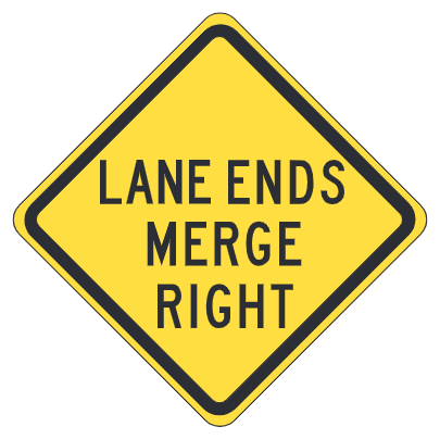 Lane Ends Merge Right
