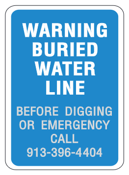Warning Buried Water Line