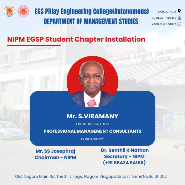 NIPM EGSP Student Chapter Installation