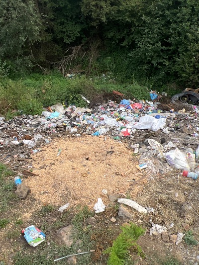 Miješani otpad pored puta — Male Crnokrpe