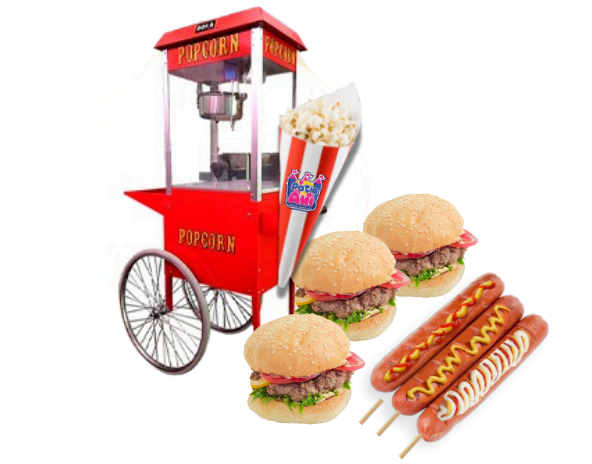 Combo Snacks - Popcorn + Mini Hamb + Panchos