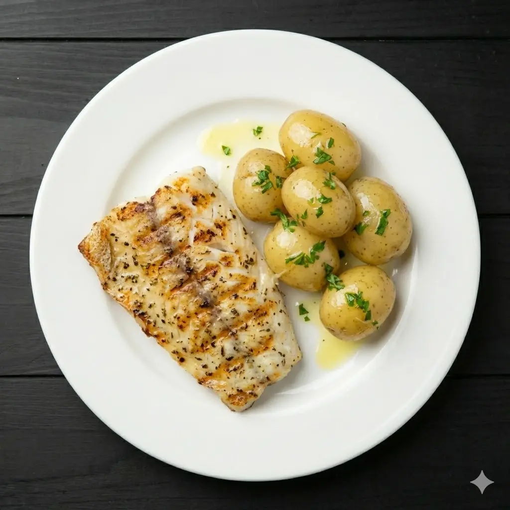 Pescado blanco con patatas al microondas