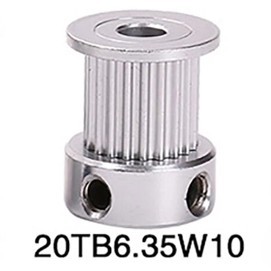 GT2 10mm 20Teeth 6.35mm bore Timing Aluminum Pulley - image 1