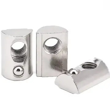 Roll in T Nut  M6 hole with Ball Loaded Spring (TH6-6-40) for 40 Series Profiles - thumbnail 1
